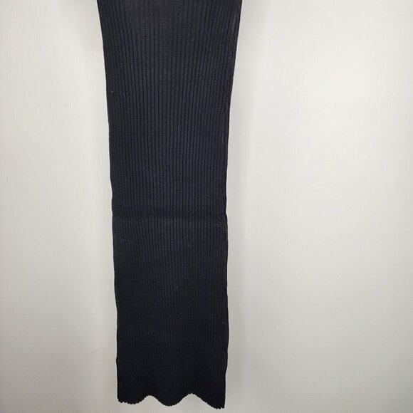 NWT Good American Angled Rib Mock Halter Bodycon Midi Dress Black XSmall/Small - Picture 11 of 15